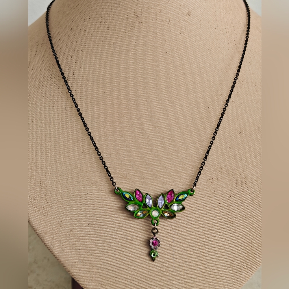 Vintage Michal Negrin Antiqued brass necklace